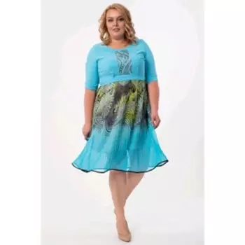 Платье женское, размер 54, цвет голубой