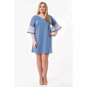 Платье женское, размер 54, цвет голубой