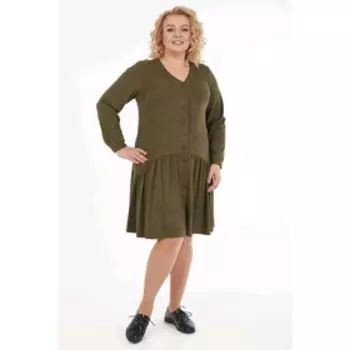 Платье женское, размер 54, цвет хаки