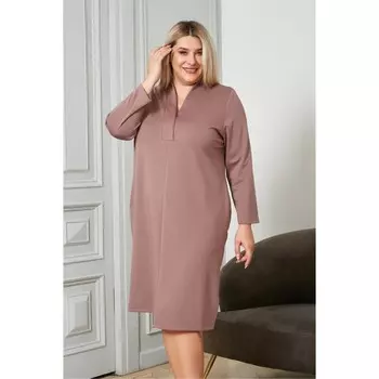 Платье женское, размер 54, цвет коричнево-розовый