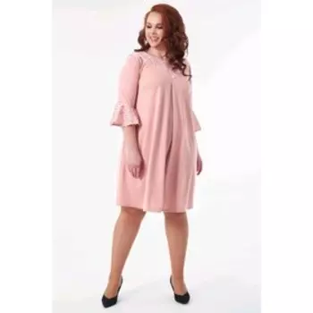 Платье женское, размер 54, цвет розовый