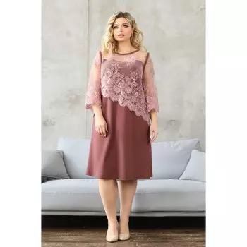 Платье женское, размер 54, цвет розовый