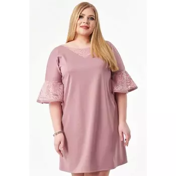 Платье женское, размер 54, цвет розовый