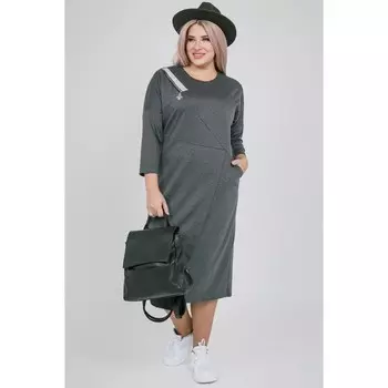 Платье женское, размер 54, цвет серый