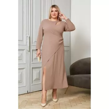 Платье женское, размер 56, цвет бежевый