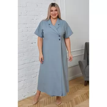 Платье женское, размер 56, цвет голубой