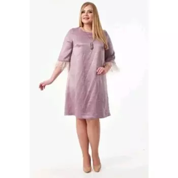 Платье женское, размер 56, цвет розовый