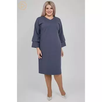 Платье женское, размер 56, цвет синий