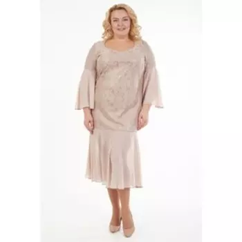 Платье женское, размер 58, цвет бежевый