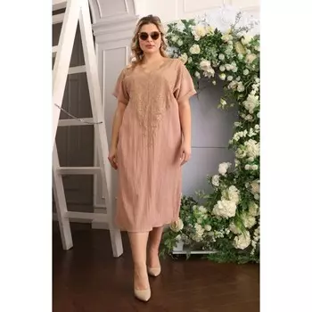 Платье женское, размер 58, цвет бежевый