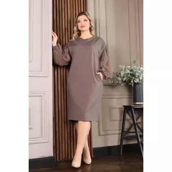 Платье женское, размер 58, цвет бежевый