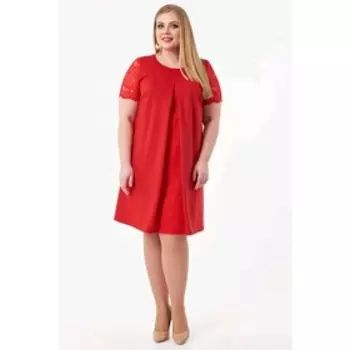 Платье женское, размер 58, цвет красный