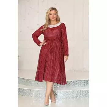 Платье женское, размер 58, цвет красный