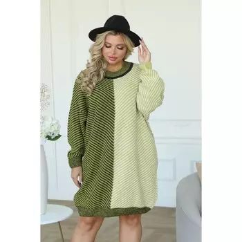 Платье женское, размер 58, цвет оливковый