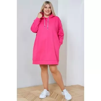 Платье женское, размер 58, цвет розовый