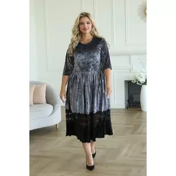 Платье женское, размер 58, цвет серый