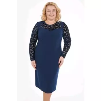 Платье женское, размер 58, цвет синий