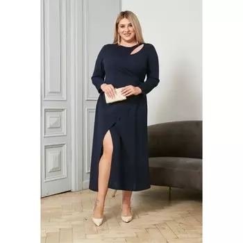 Платье женское, размер 58, цвет синий