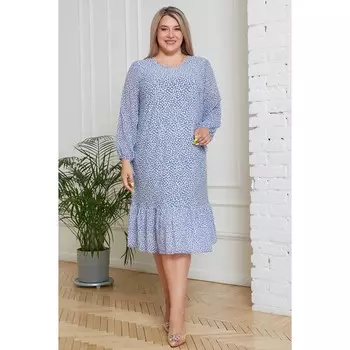 Платье женское, размер 58, цвет светло-голубой