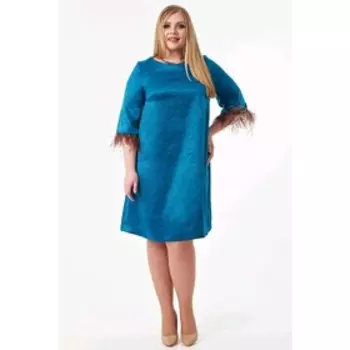 Платье женское, размер 60, цвет бирюзовый