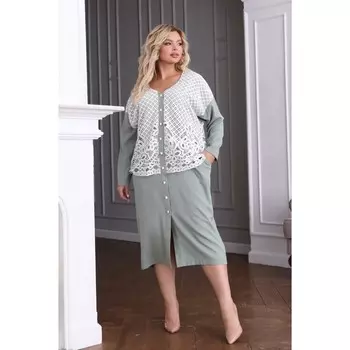 Платье женское, размер 60, цвет хаки