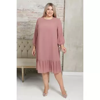 Платье женское, размер 60, цвет розовый
