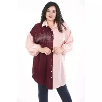 Платье женское, размер 60, цвет розовый, бордовый