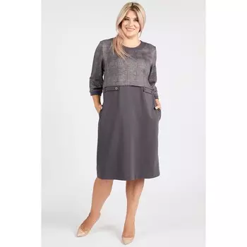 Платье женское, размер 60, цвет серый