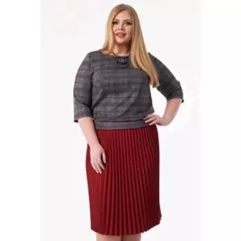 Платье женское, размер 60, цвет серый, красный