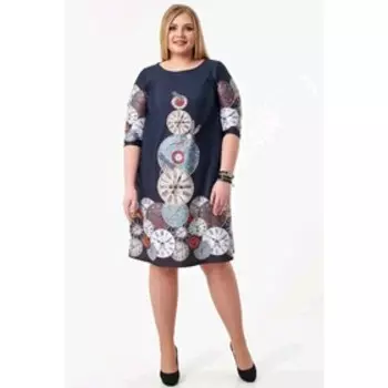 Платье женское, размер 60, цвет синий