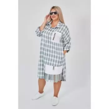 Платье женское, размер 60, цвет зелёный