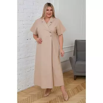 Платье женское, размер 62, цвет бежевый