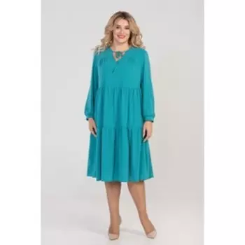 Платье женское, размер 62, цвет бирюзовый