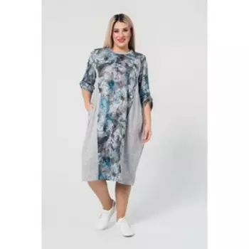 Платье женское, размер 62, цвет голубой