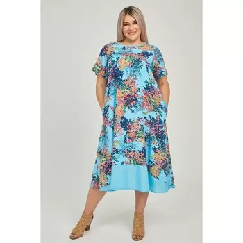 Платье женское, размер 62, цвет голубой