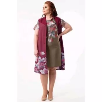 Платье женское, размер 62, цвет коричневый