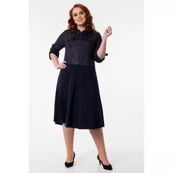 Платье женское, размер 62, цвет синий