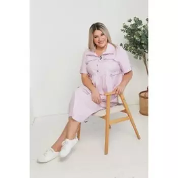 Платье женское, размер 62, цвет сиреневый