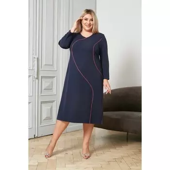 Платье женское, размер 62, цвет тёмно-синий