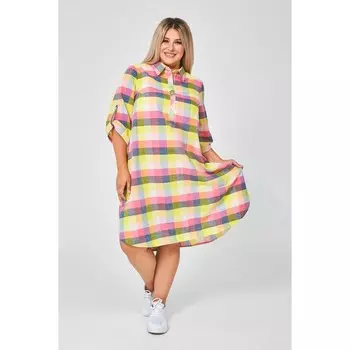 Платье женское, размер 62, цвет жёлтый