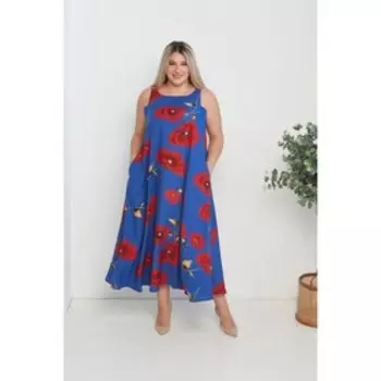 Платье женское, размер 64, цвет синий