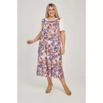 Платье женское, размер 64, цвет синий