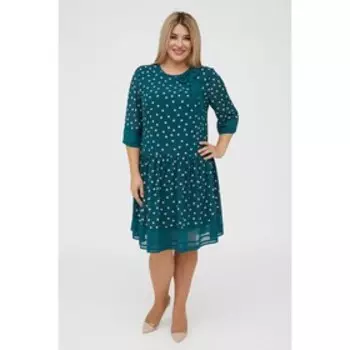 Платье женское, размер 64, цвет зелёный