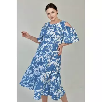 Платье женское, размер 66, цвет голубой