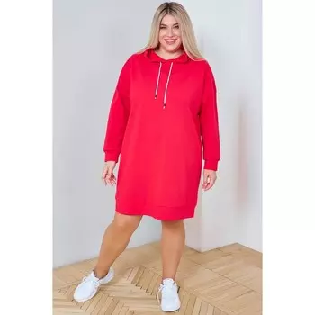 Платье женское, размер 66, цвет красный