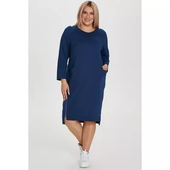 Платье женское, размер 66, цвет синий
