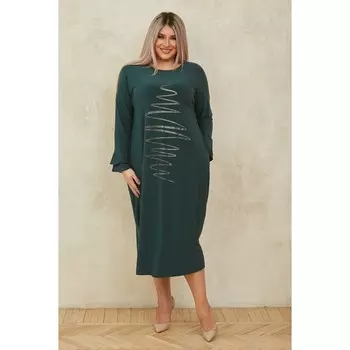 Платье женское, размер 68, цвет зелёный