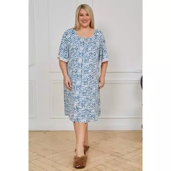 Платье женское, размер 76, цвет голубой