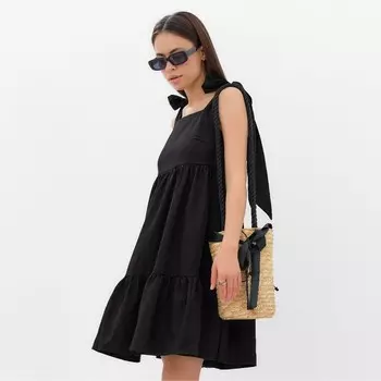 Платье женское с лентами MIST Summer time, черный, р.44