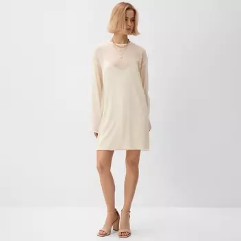 Платье мини женское с подкладом MINAKU: Casual Collection, белое, размер 48